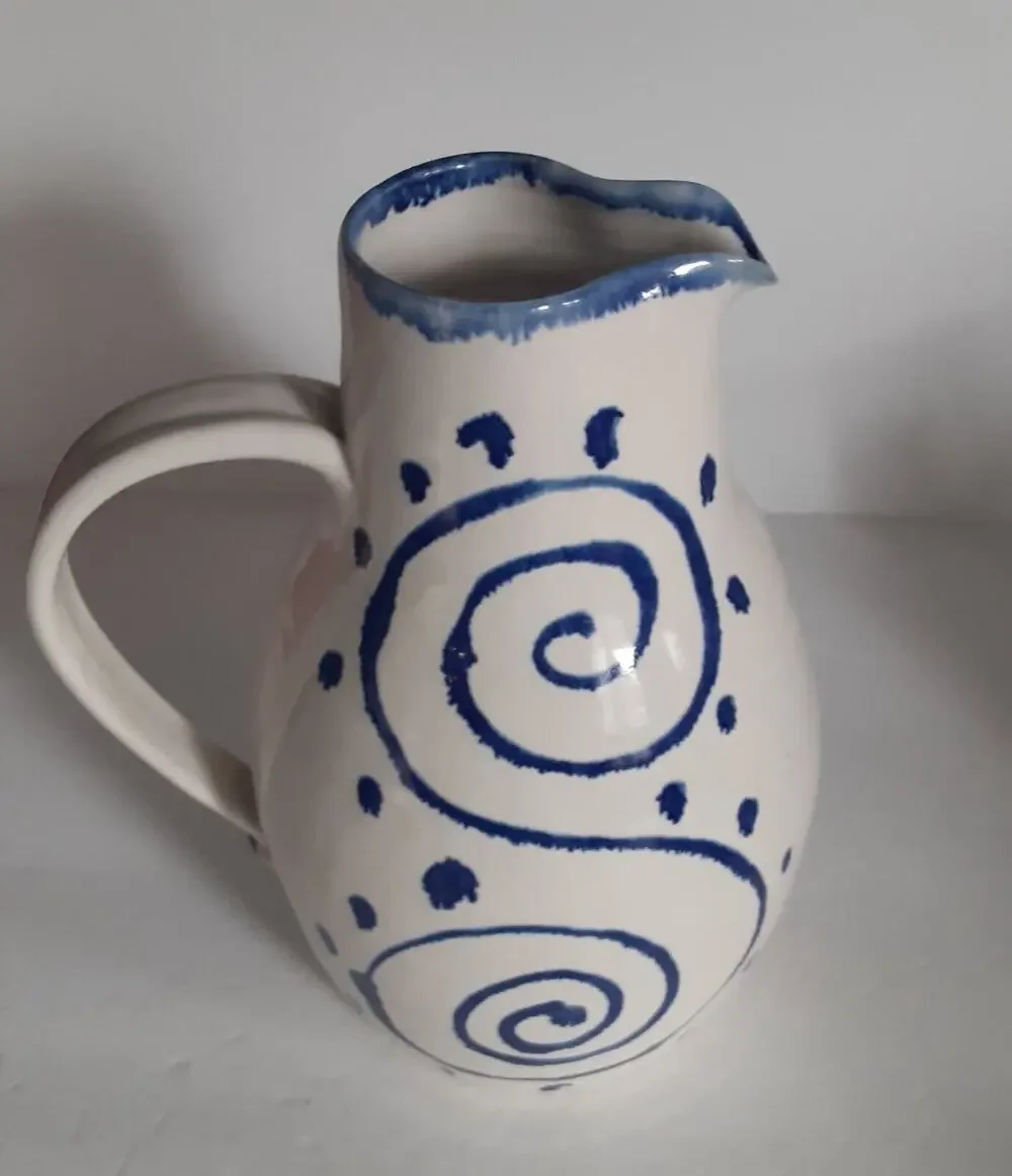 Artist Signed Stoneware Pitcher Decor/Practical